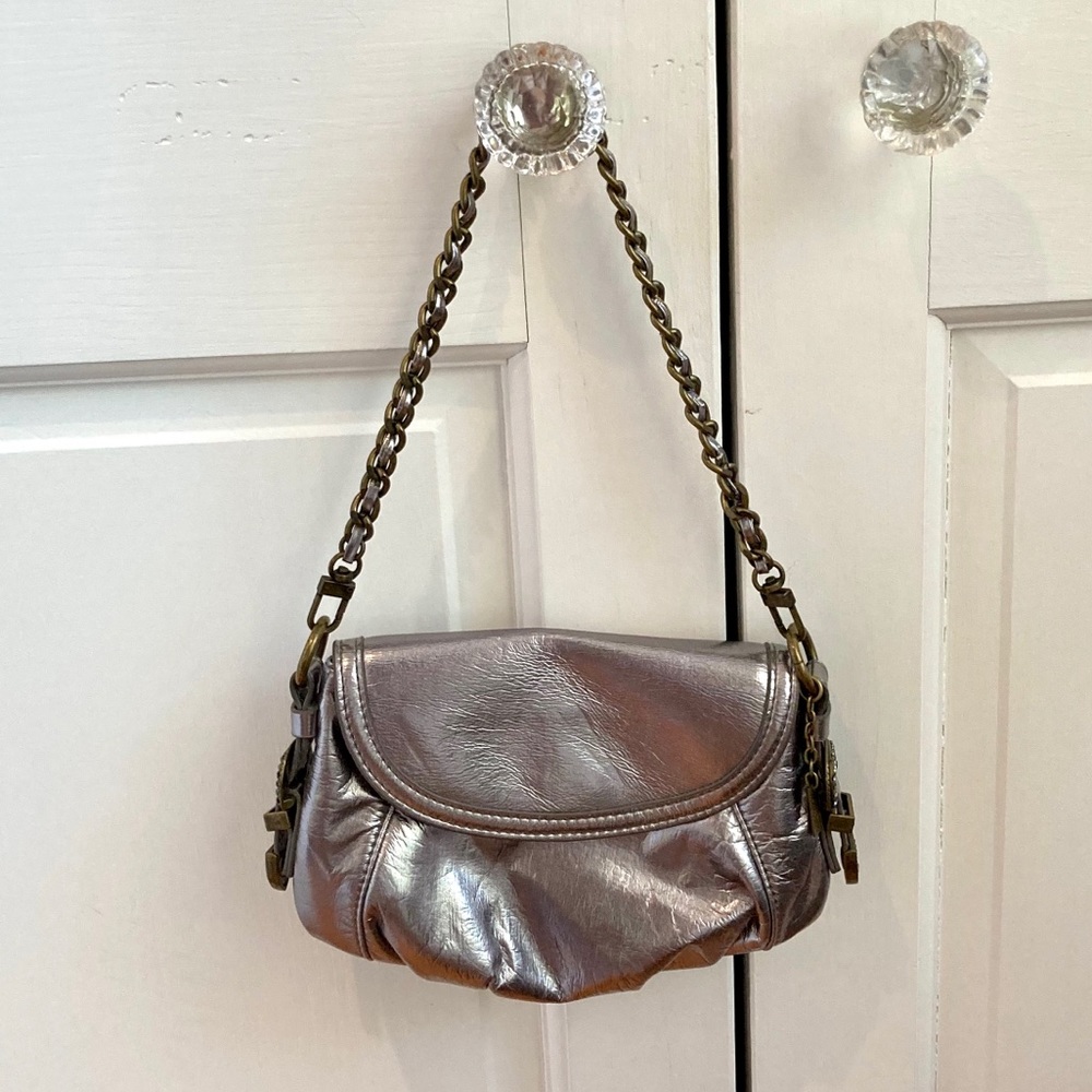 Silver Metallic Chain Purse